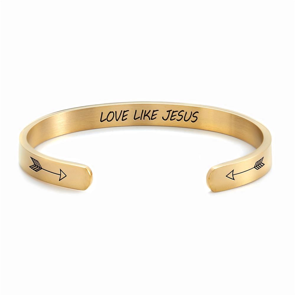 Love Like Jesus Personalized Cuff Bracelet, Christian Bracelet For Women, Bible Verse Bracelet, Christian Jewelry