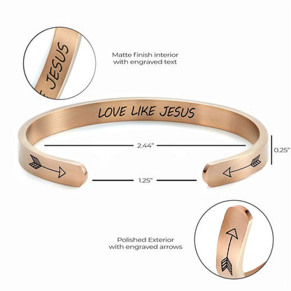 Love Like Jesus Personalized Cuff Bracelet, Christian Bracelet For Women, Bible Verse Bracelet, Christian Jewelry