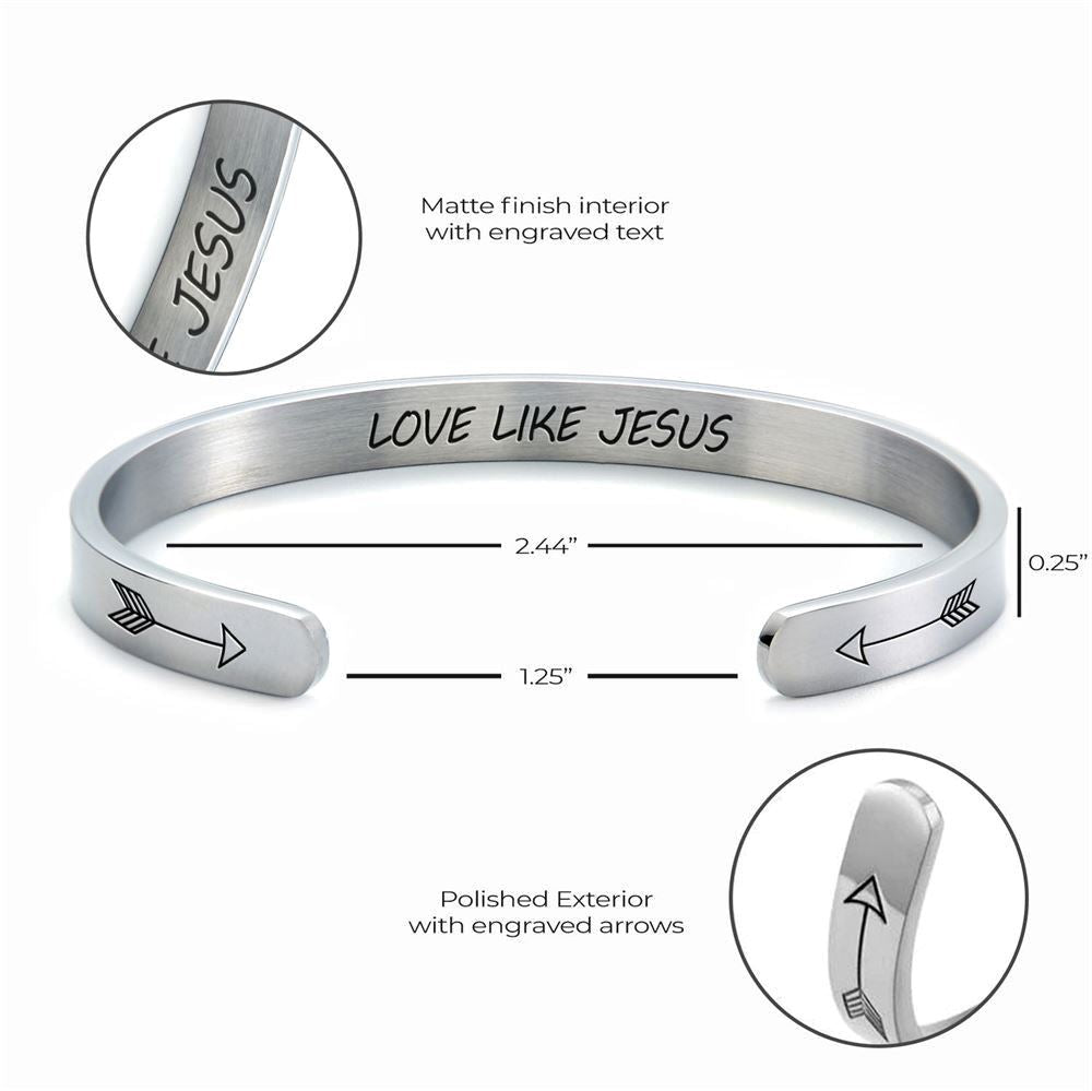 Love Like Jesus Personalized Cuff Bracelet, Christian Bracelet For Women, Bible Verse Bracelet, Christian Jewelry