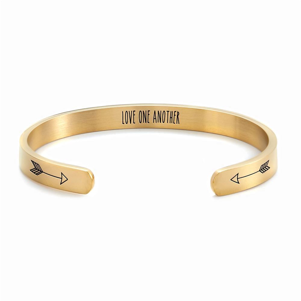Love One Another Personalized Cuff Bracelet, Christian Bracelet For Women, Bible Verse Bracelet, Christian Jewelry