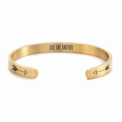 Love One Another Personalized Cuff Bracelet, Christian Bracelet For Women, Bible Verse Bracelet, Christian Jewelry