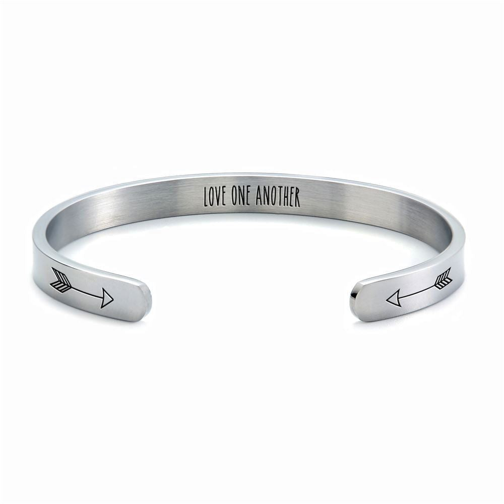 Love One Another Personalized Cuff Bracelet, Christian Bracelet For Women, Bible Verse Bracelet, Christian Jewelry