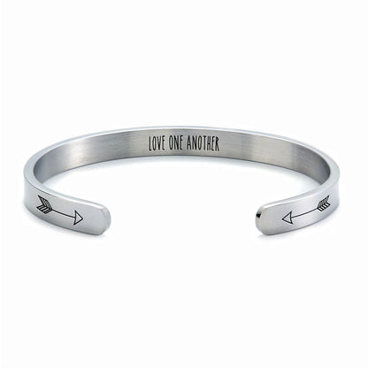Love One Another Personalized Cuff Bracelet, Christian Bracelet For Women, Bible Verse Bracelet, Christian Jewelry