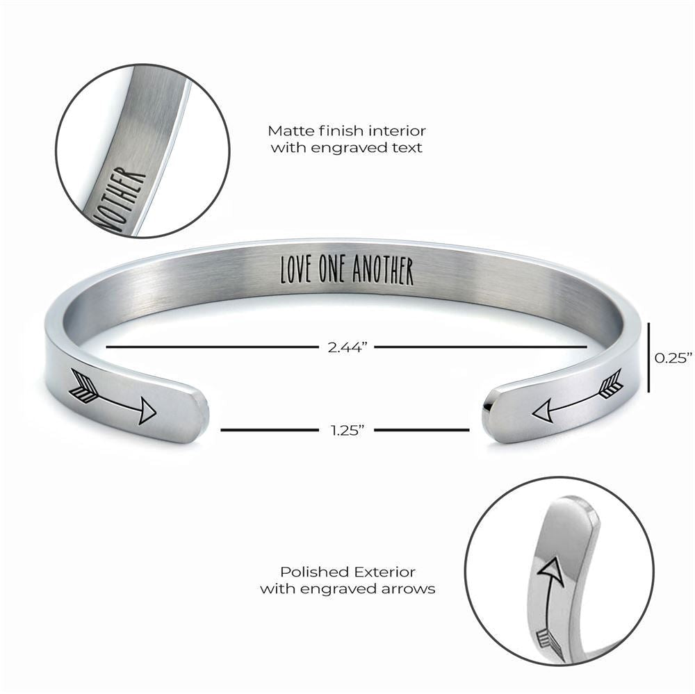 Love One Another Personalized Cuff Bracelet, Christian Bracelet For Women, Bible Verse Bracelet, Christian Jewelry
