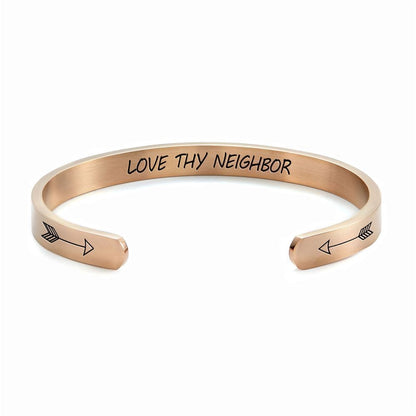 Love Thy Neighbor Personalized Cuff Bracelet, Christian Bracelet For Women, Bible Verse Bracelet, Christian Jewelry
