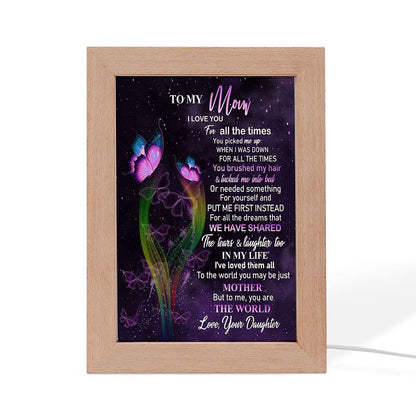 Love You For All The Times Frame Lamp, Mother's Day Night Light, Best Mom Ever, Gift For Mom