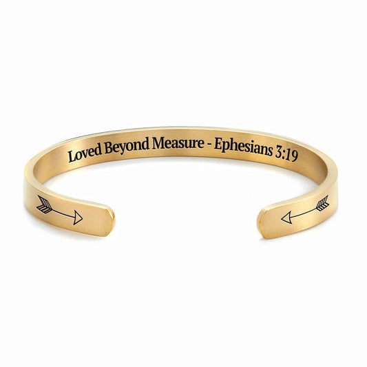 Loved Beyond Measure - Ephesians 319 Personalized Cuff Bracelet, Christian Bracelet For Women, Bible Verse Bracelet, Christian Jewelry