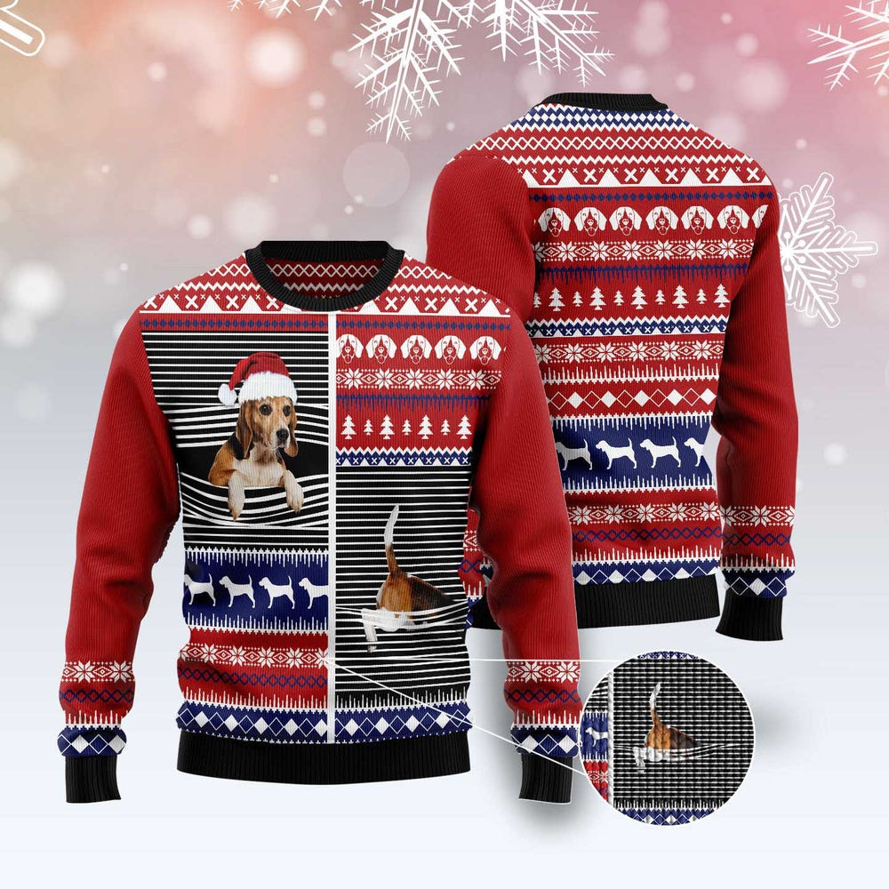 Lovely Beagle Ugly Christmas Sweater, Funny Xmas Sweater, Sweater Xmas
