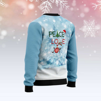 Maltese Peace Love Joy Ugly Sweater Ugly Christmas Sweater, Funny Xmas Sweater, Sweater Xmas