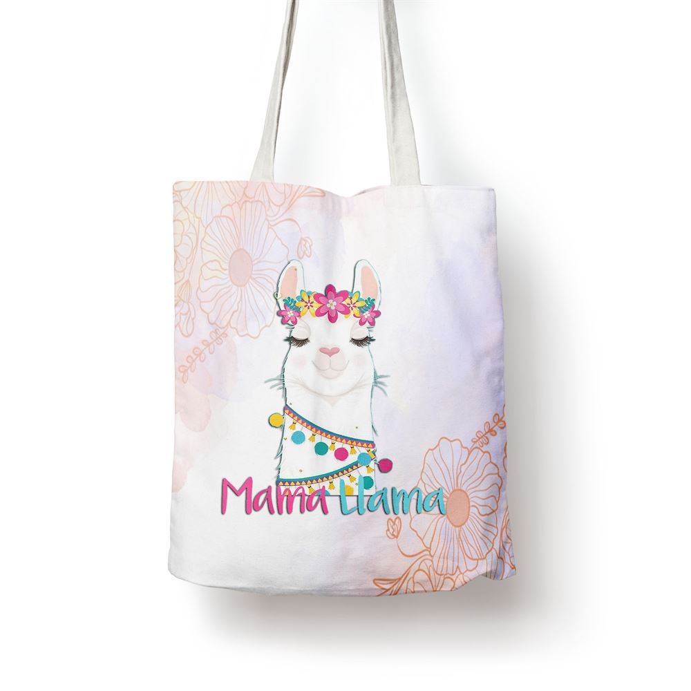 Mama Llama Funny Mothers Day For Women Mom Love Llama Tote Bag, Women Tote Bag, Canvas Tote Bag, Printed Tote Bag