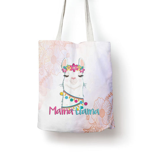 Mama Llama Funny Mothers Day For Women Mom Love Llama Tote Bag, Women Tote Bag, Canvas Tote Bag, Printed Tote Bag
