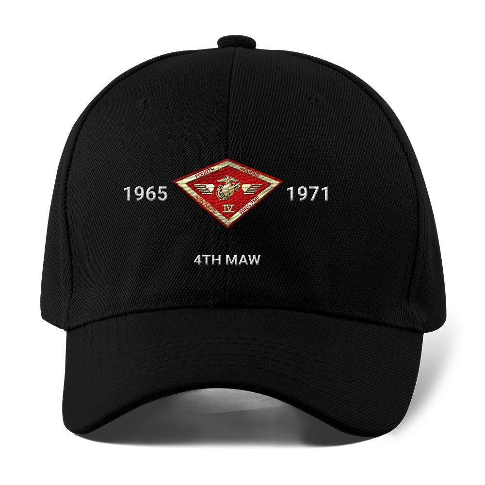 Marine Corps Veteran Cap, Customized 4Th Marine Aircraft Wing Embroidered Cap, Embroidered Dad Hat