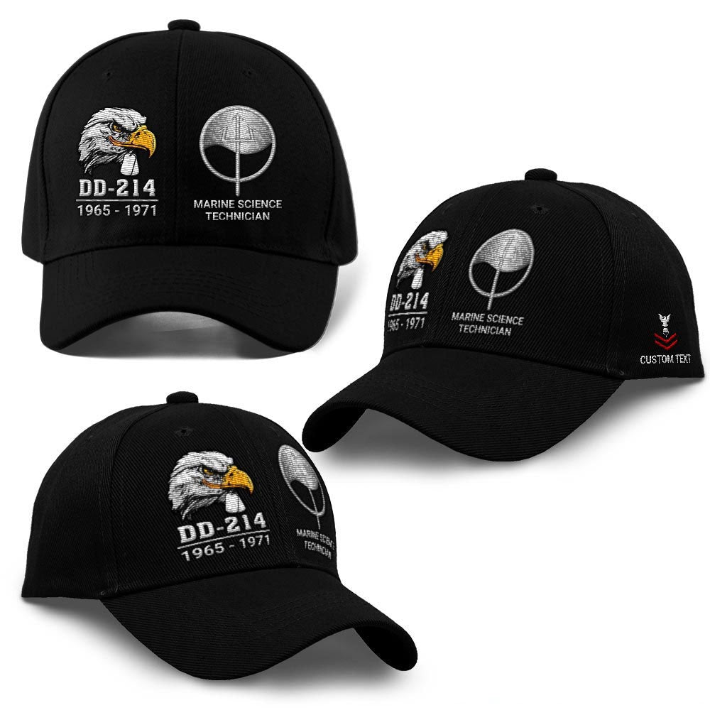 Marine Corps Veteran Cap, Customized Coast Guard Insignias Marine Science Technician Embroidered Cap, Embroidered Dad Hat