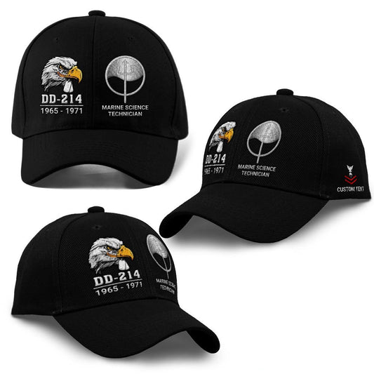 Marine Corps Veteran Cap, Customized Coast Guard Insignias Marine Science Technician Embroidered Cap, Embroidered Dad Hat