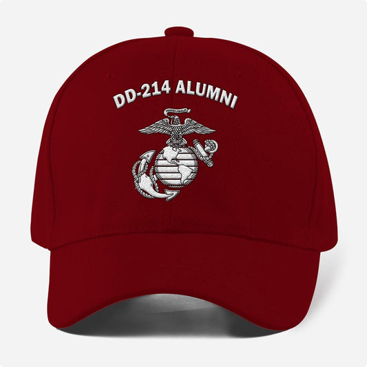 Marine Corps Veteran Cap, Customized Dd 214 Alumni United States Marine Corps Embroidered Cap, Embroidered Dad Hat