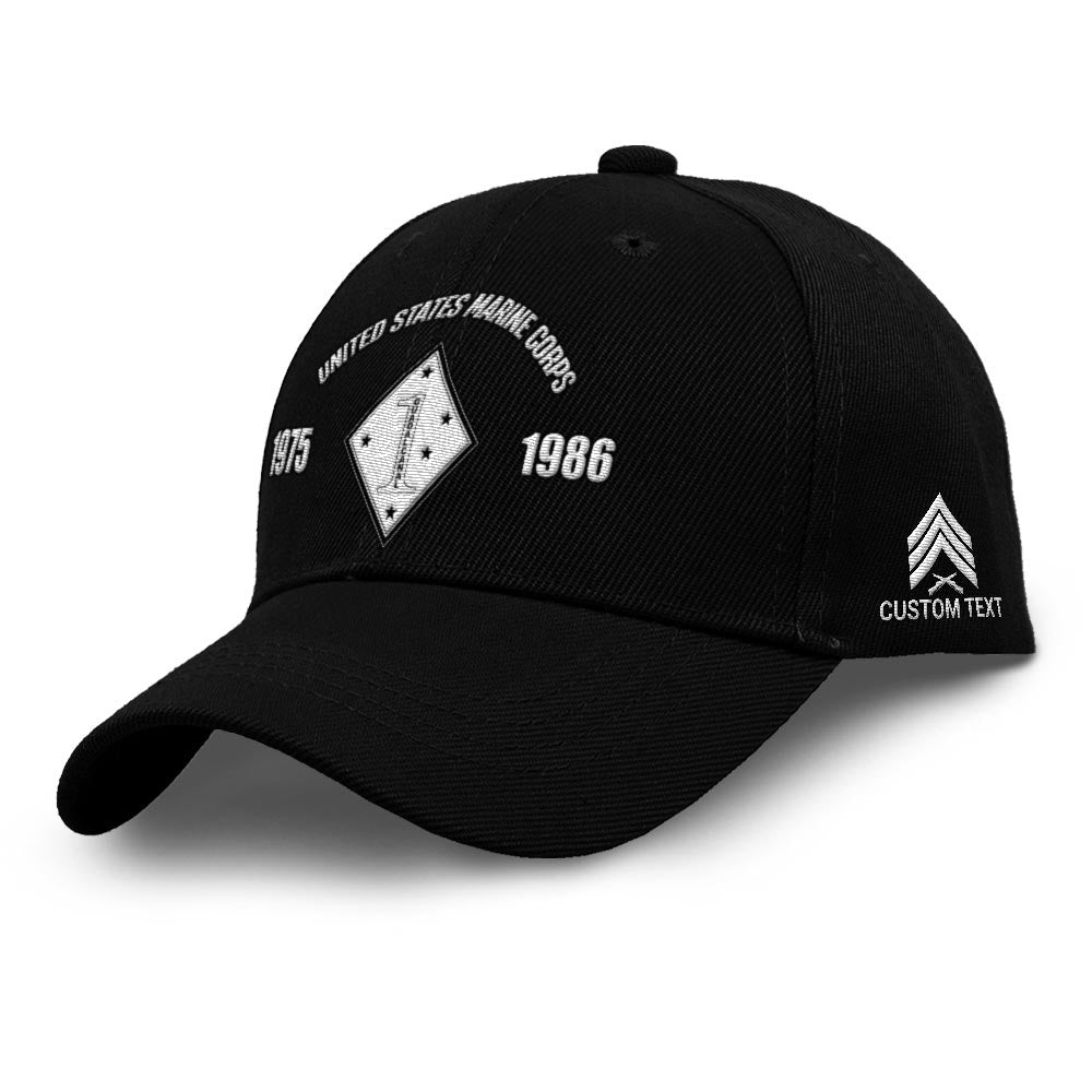 Marine Corps Veteran Cap, Customized US Marines Corps Embroidered Cap, Embroidered Dad Hat