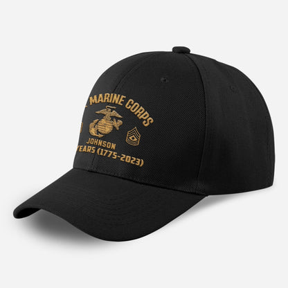 Marine Corps Veteran Cap, Customized U S Marines 248 Years Embroidered Cap, Embroidered Dad Hat