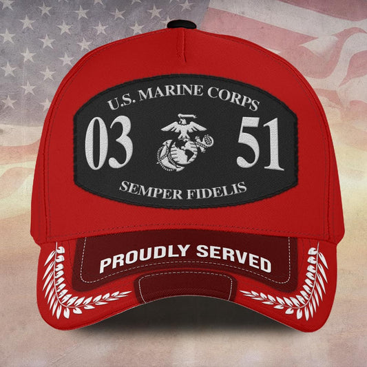 Marine Corps Veteran Cap, Customized Us Marine Corps Battalions Embroidered Cap, Embroidered Dad Hat