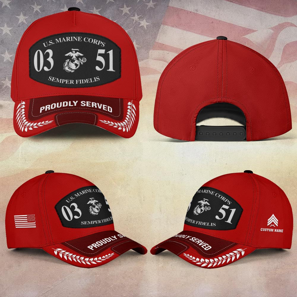 Marine Corps Veteran Cap, Customized Us Marine Corps Battalions Embroidered Cap, Embroidered Dad Hat