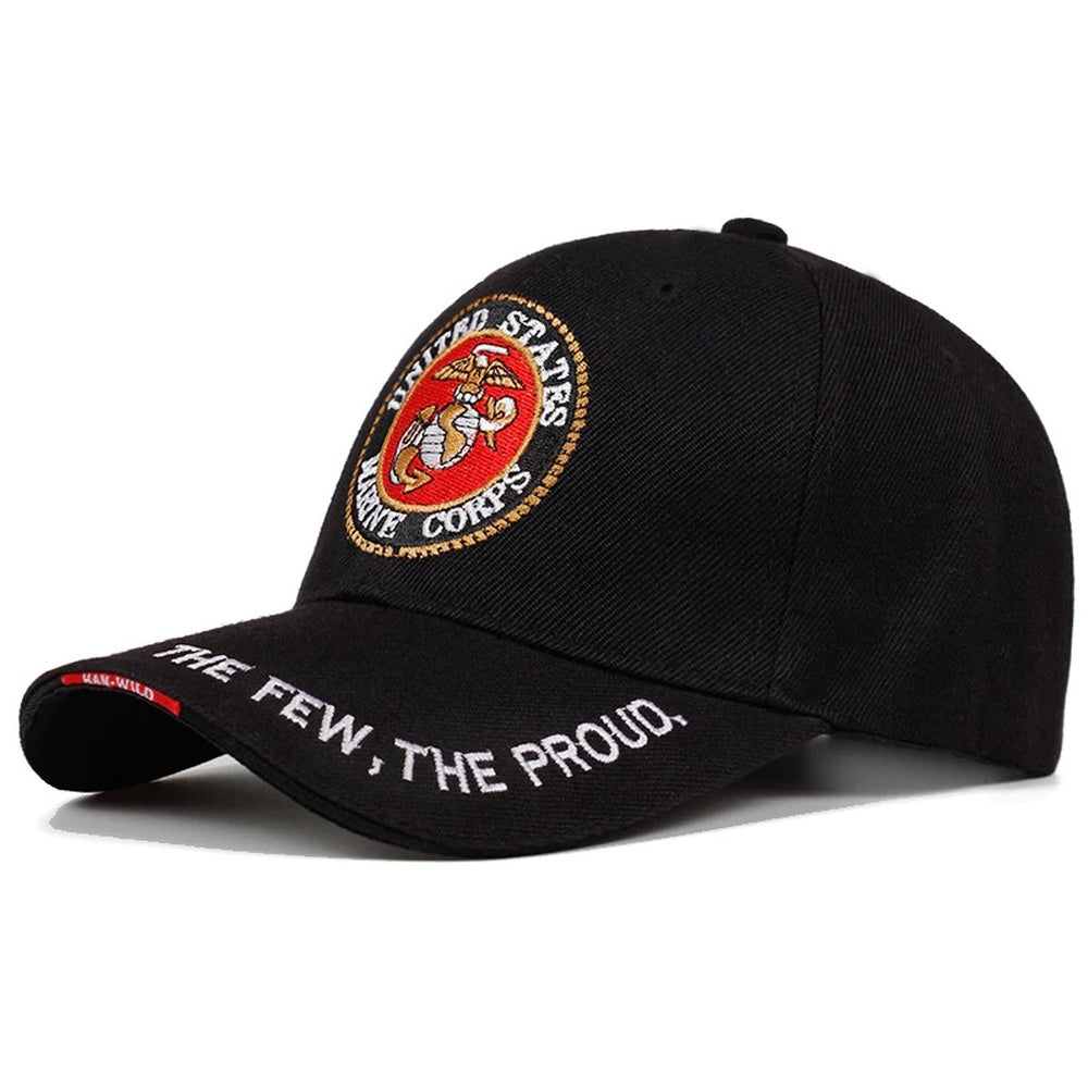 Marine Corps Veteran Cap, Customized Us Marine Corps Emblem Embroidered Cap, Embroidered Dad Hat
