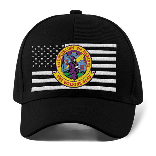 Marine Corps Veteran Cap, Customized Us Marine Corps Insignias On The Flag Embroidered Cap, Embroidered Dad Hat