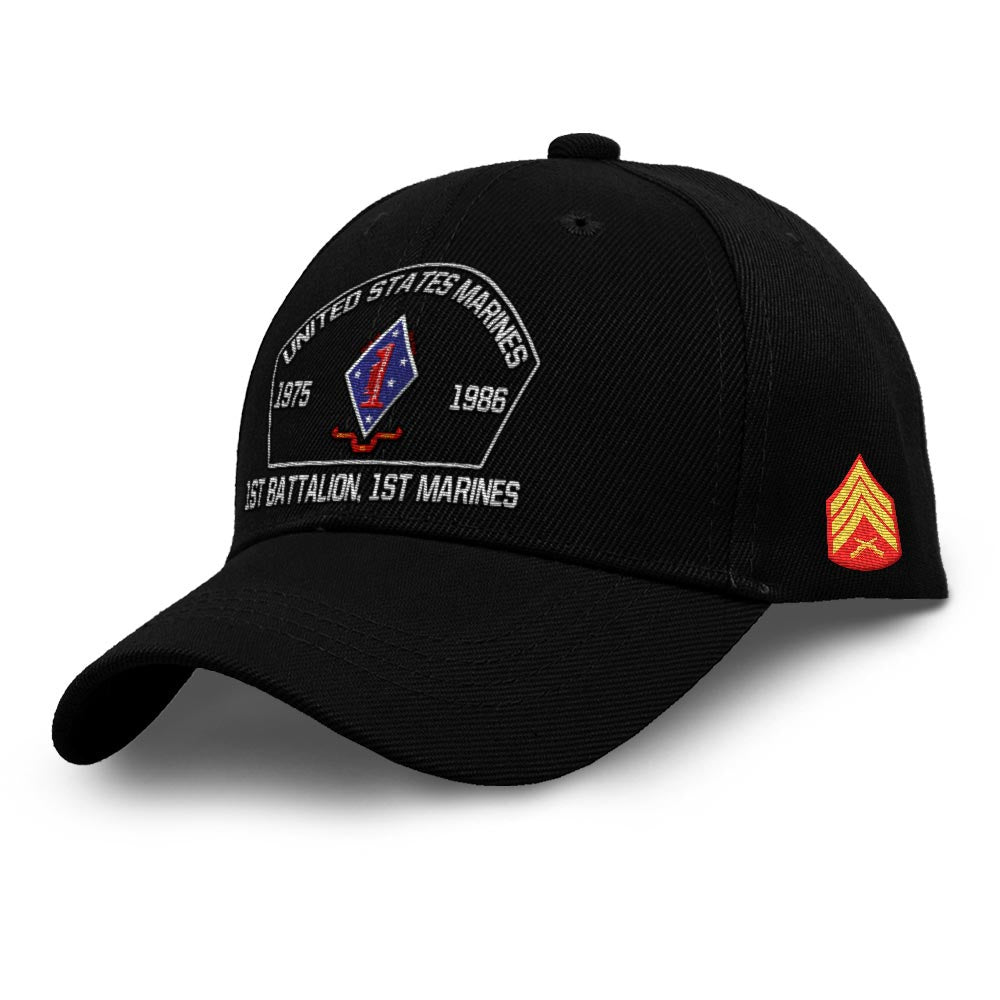 Marine Corps Veteran Cap, Customized Us Marines Insignias Rank Embroidered Cap, Embroidered Dad Hat