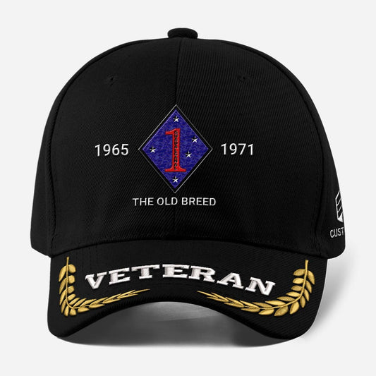 Marine Corps Veteran Cap, Customized Us Veteran Marine Battalion Proudly Served Embroidered Cap, Embroidered Dad Hat