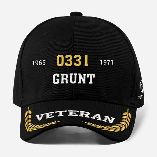 Marine Corps Veteran Cap, Customized Us Veteran Marine Mos Branches Proudly Served Embroidered Cap, Embroidered Dad Hat