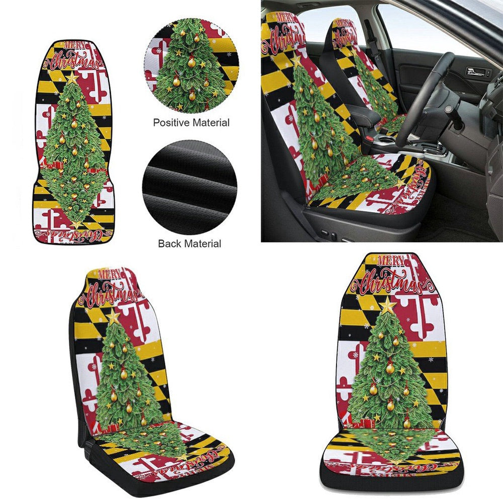 Maryland Christmas Cars Seat Cover, Christmas Car Seat Covers, Car Decor Gift