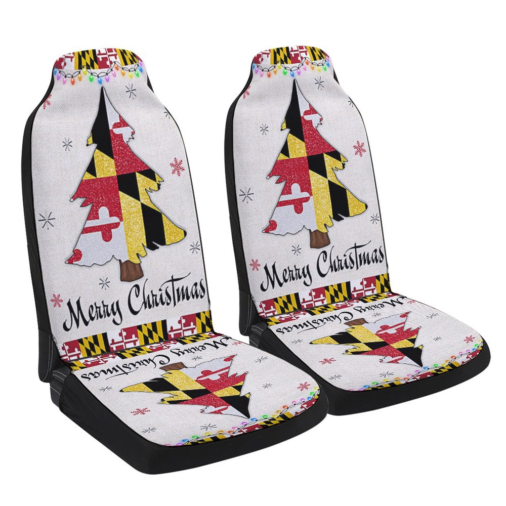 Maryland Christmas Christmas Tree Cars Seat Cover, Christmas Car Seat Covers, Car Decor Gift