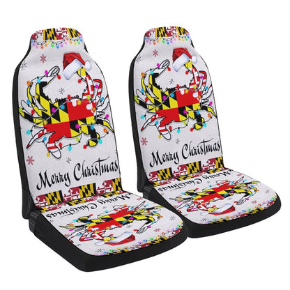Maryland Crab Christmas Cars Seat Cover, Christmas Car Seat Covers, Car Decor Gift