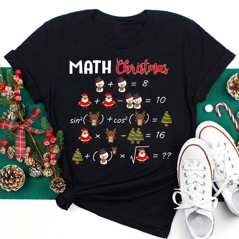 Math Christmas T Shirt, Merry T Shirt, Unisex Christmas Shirts