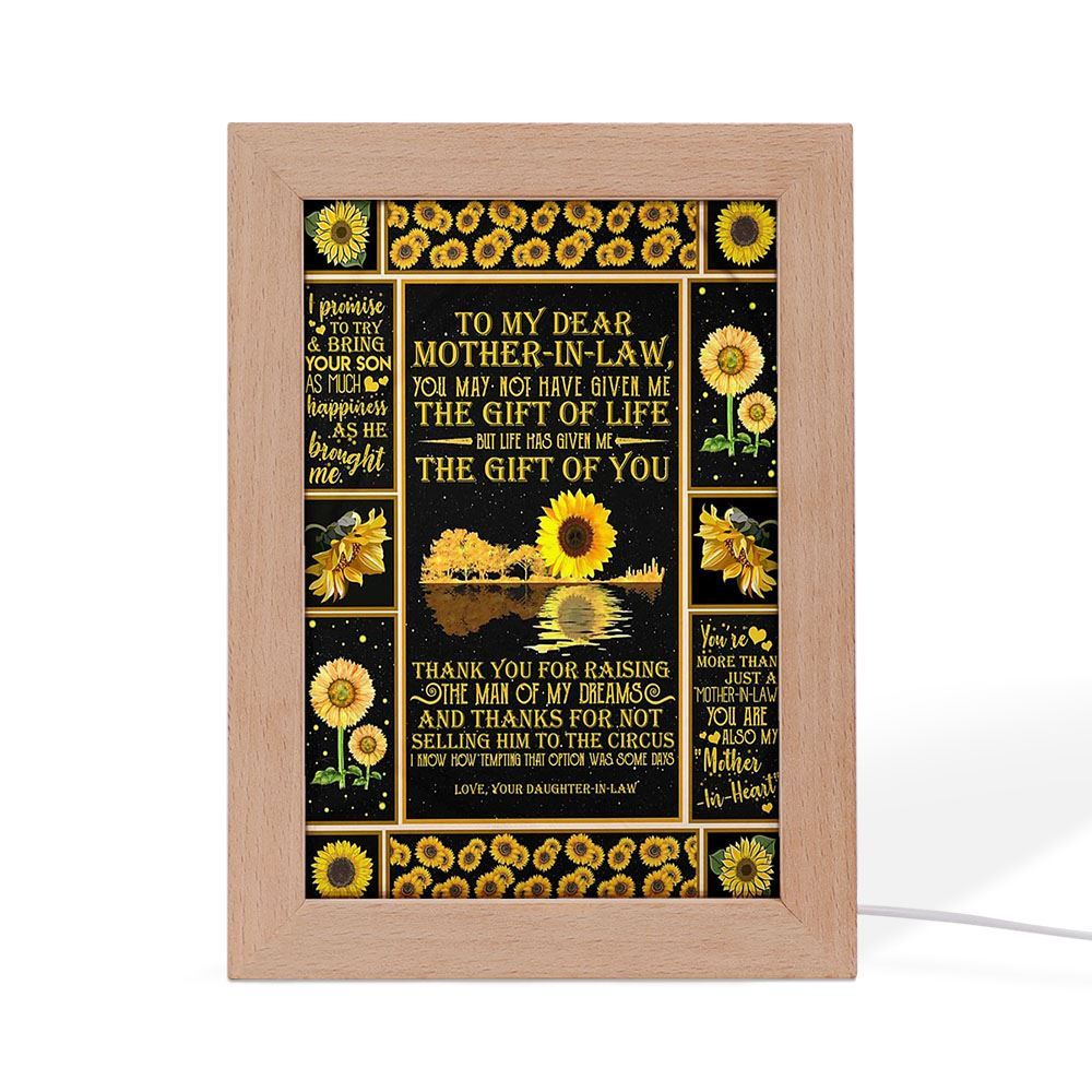 Meaningful Quote Daughter To Mother In Law Mom Gifts From Baby Frame Lamps, Mother's Day Night Light, Best Mom Ever, Gift For Mom