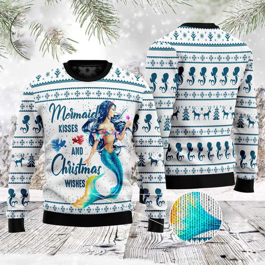 Mermaid Wishes Ugly Christmas Sweater, Funny Xmas Sweater, Sweater Xmas