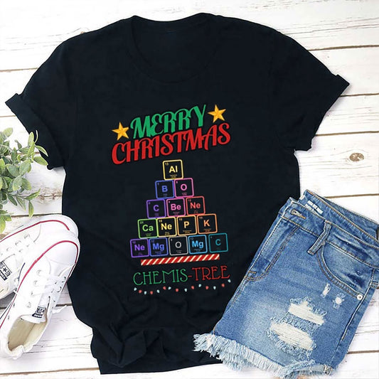 Merry Christmas Chemis Tree T Shirt, Merry T Shirt, Unisex Christmas Shirts