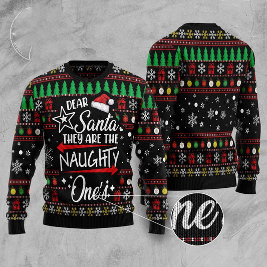 Merry Christmas Dear Santa They Are Naughty One'S Ugly Christmas Sweater, Funny Xmas Sweater, Sweater Xmas