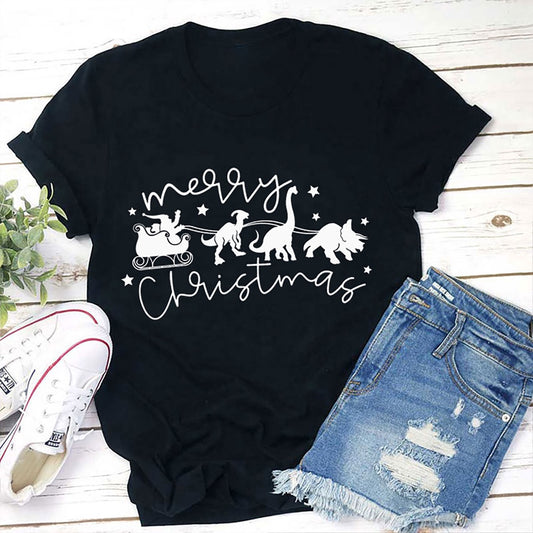 Merry Christmas Dinosaur T Shirt, Merry T Shirt, Unisex Christmas Shirts