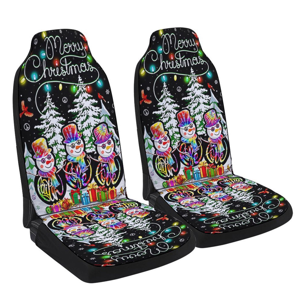 Merry Christmas Faith Hope Love Cars Seat Cover, Christmas Car Seat Covers, Car Decor Gift