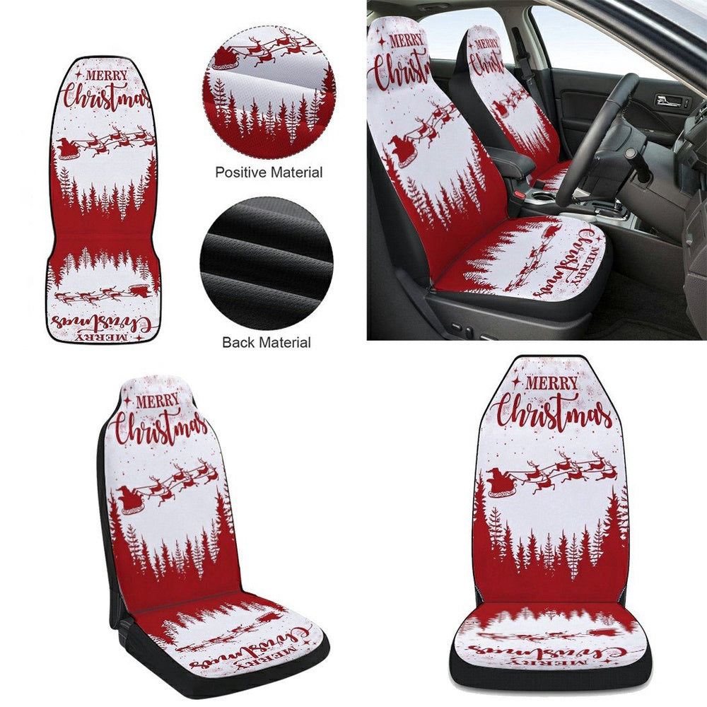 Merry Christmas Santa Claus Cars Seat Cover, Christmas Car Seat Covers, Car Decor Gift