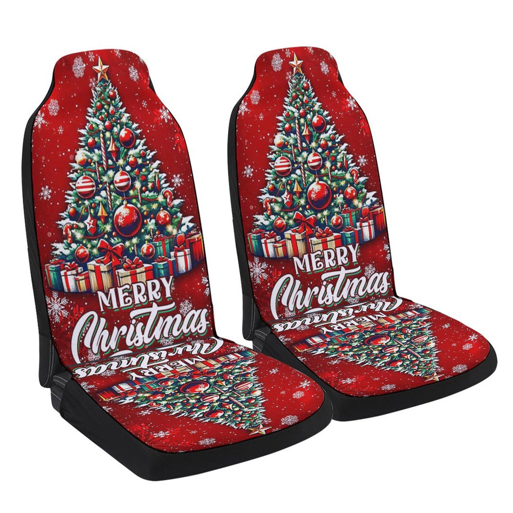 Merry Christmas Tree Cars Seat Cover, Christmas Car Seat Covers, Car Decor Gift