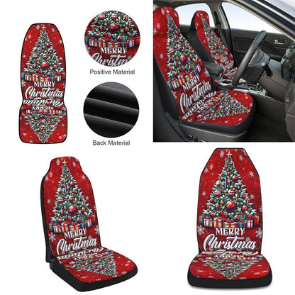 Merry Christmas Tree Cars Seat Cover, Christmas Car Seat Covers, Car Decor Gift