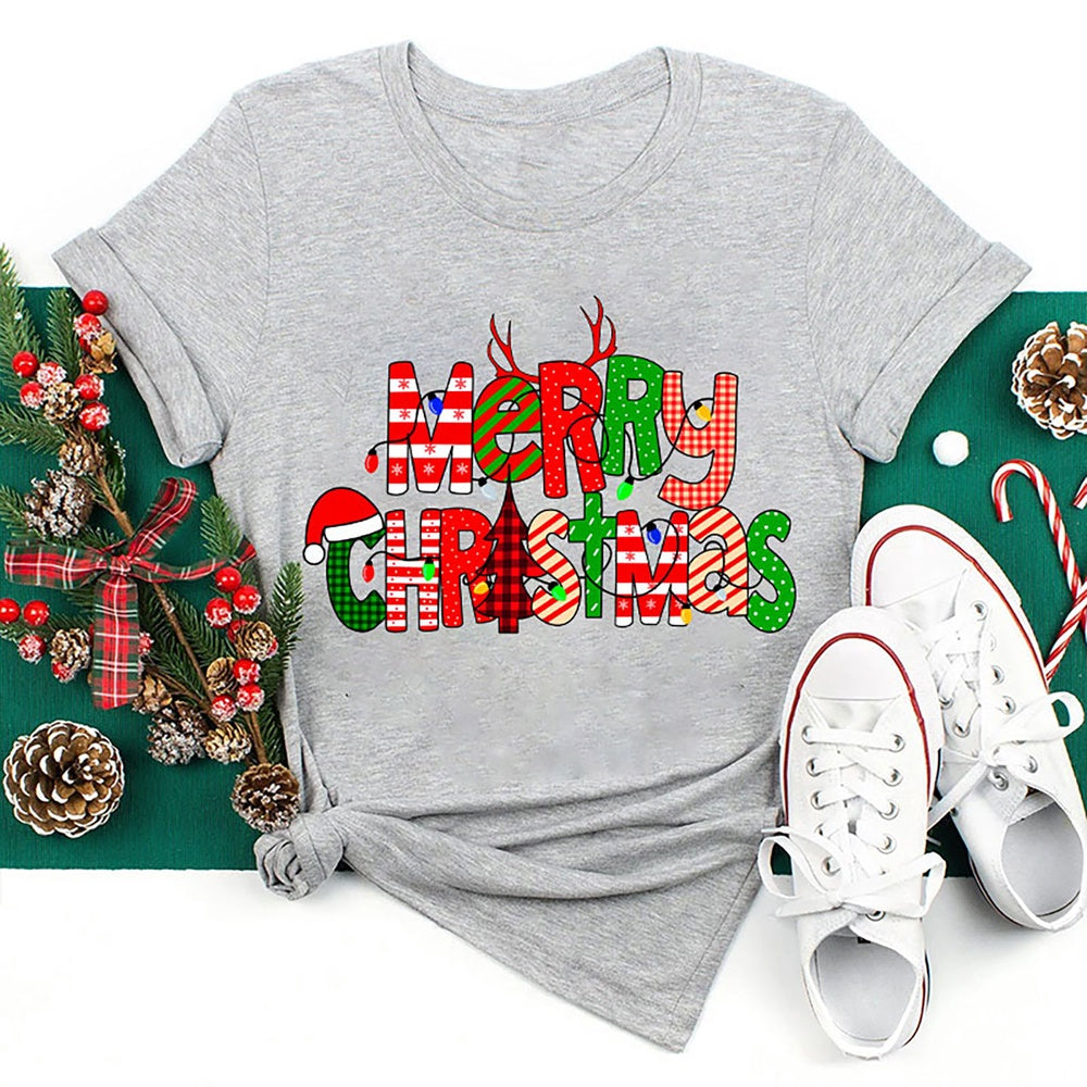Merry Christmas With Rich Pattern T Shirt, Merry T Shirt, Unisex Christmas Shirts