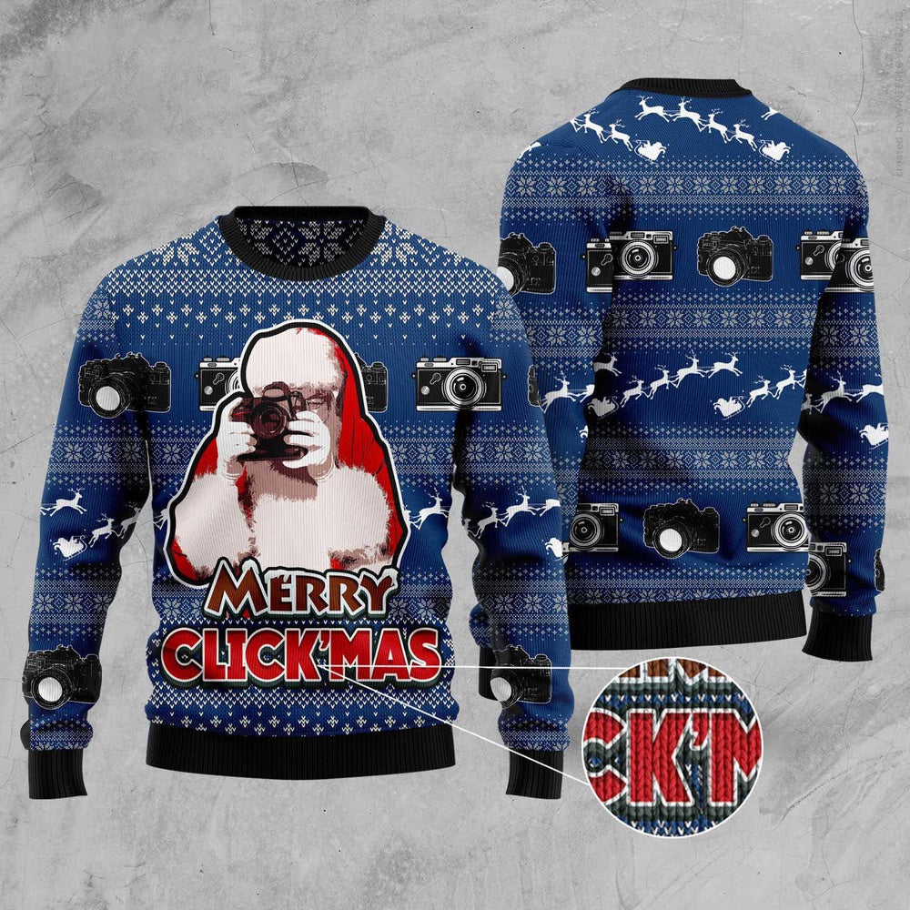Merry Clickmas Ugly Christmas Sweater, Funny Xmas Sweater, Sweater Xmas