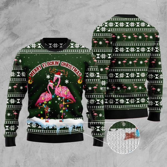 Merry Flockin Christmas Ugly Christmas Sweater, Funny Xmas Sweater, Sweater Xmas