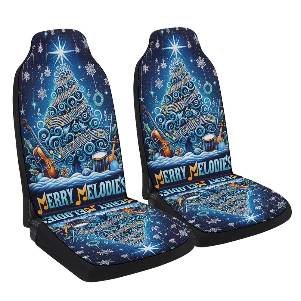 Merry Melodies Music Christmas Cars Seat Cover, Christmas Car Seat Covers, Car Decor Gift