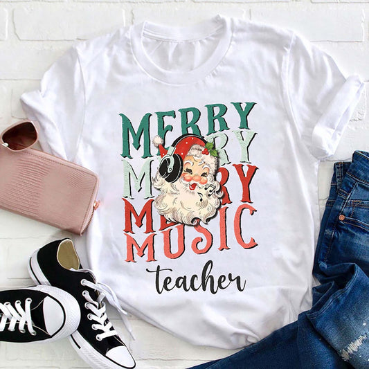 Merry Merry Merry Christmas Music T Shirt, Merry T Shirt, Unisex Christmas Shirts