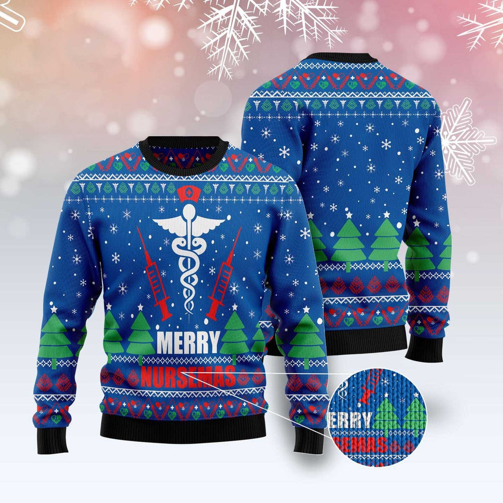 Merry Nursemas Ugly Christmas Sweater, Funny Xmas Sweater, Sweater Xmas