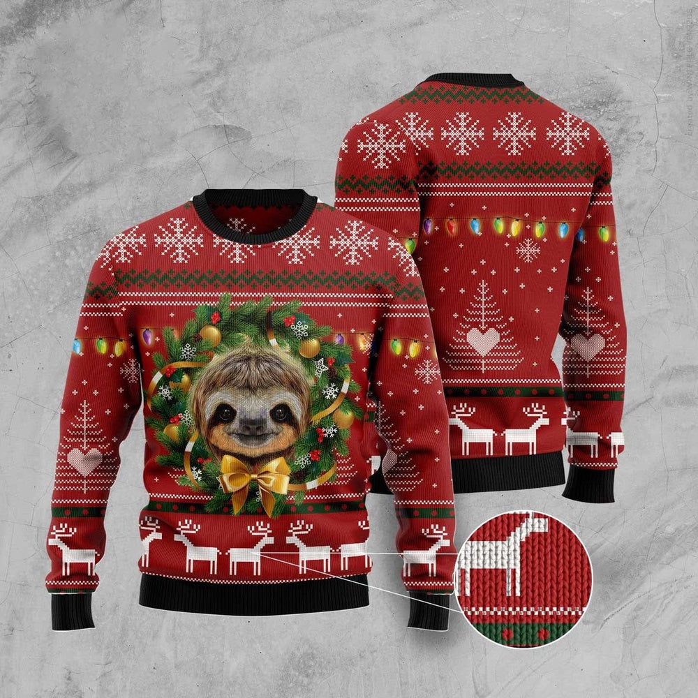 Merry Slothmas Funny Ugly Christmas Sweater, Funny Xmas Sweater, Sweater Xmas