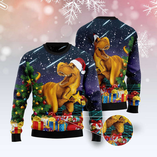 Merry T-Rex Christmas Ugly Christmas Sweater, Funny Xmas Sweater, Sweater Xmas