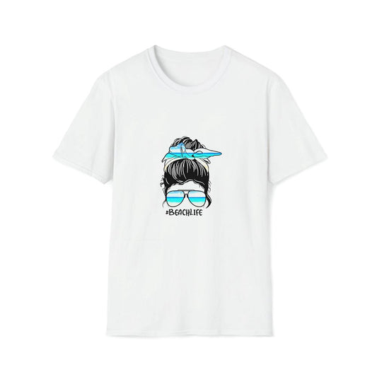 Messy Bun Beachlife Premium T Shirt, Mother's Day Premium T Shirt, Mom Shirt